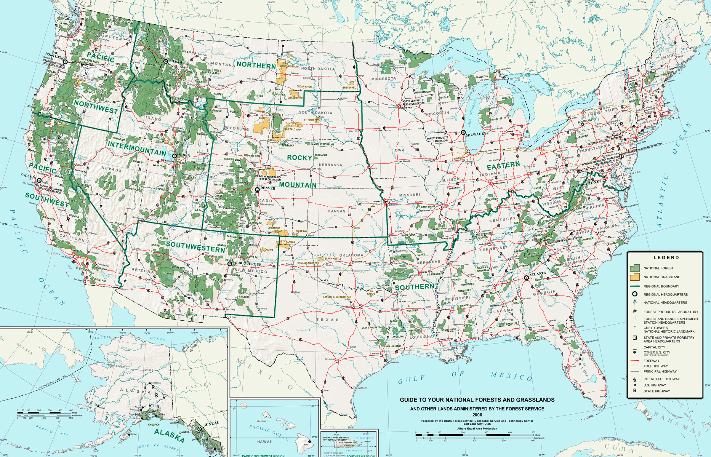 ABD Ulusal Ormanları Haritası