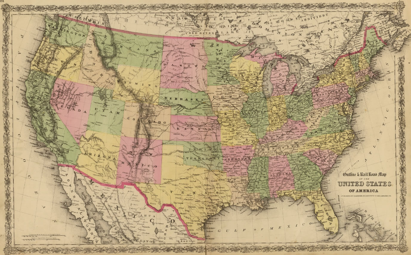 Amerika Birleşik Devletleri Kuzey Amerika Tarihi Haritası