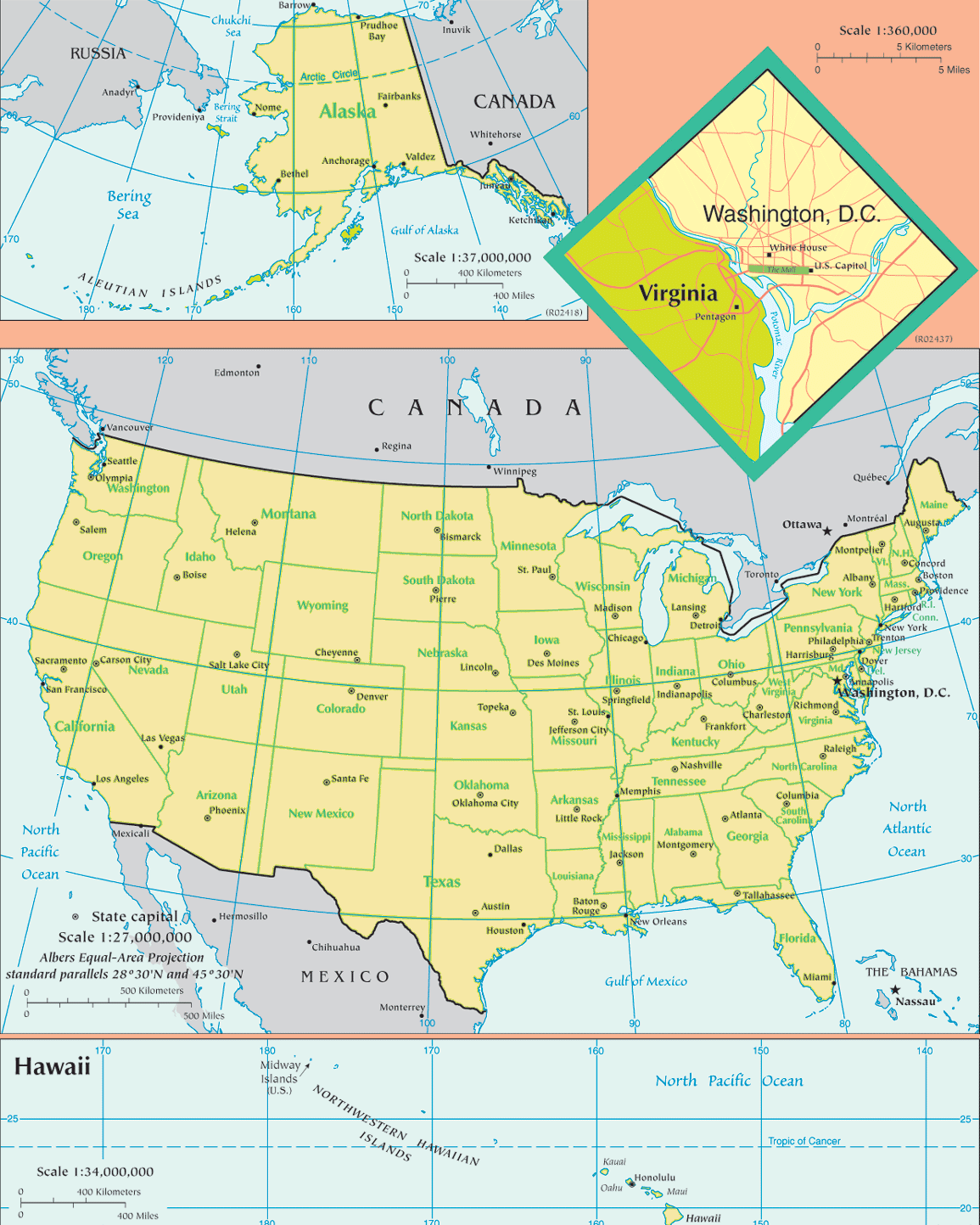 Washington DC ABD Haritası