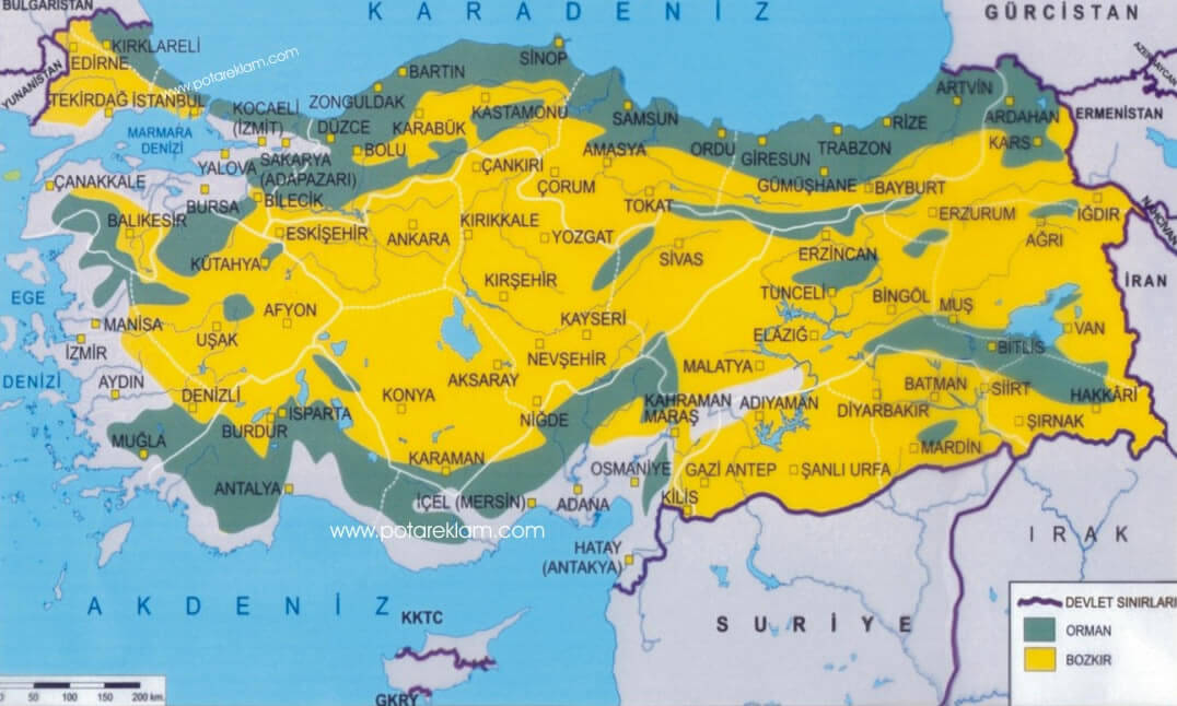 turkiye bitki ortusu haritasi