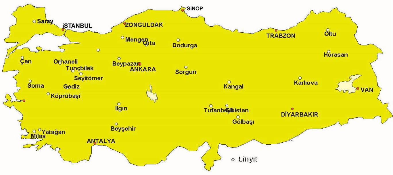 Türkiye Linyit Madeni Haritası