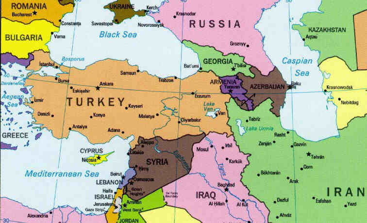 Türkiye Komşuları Haritası