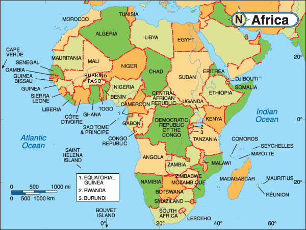 afrika politik haritasi