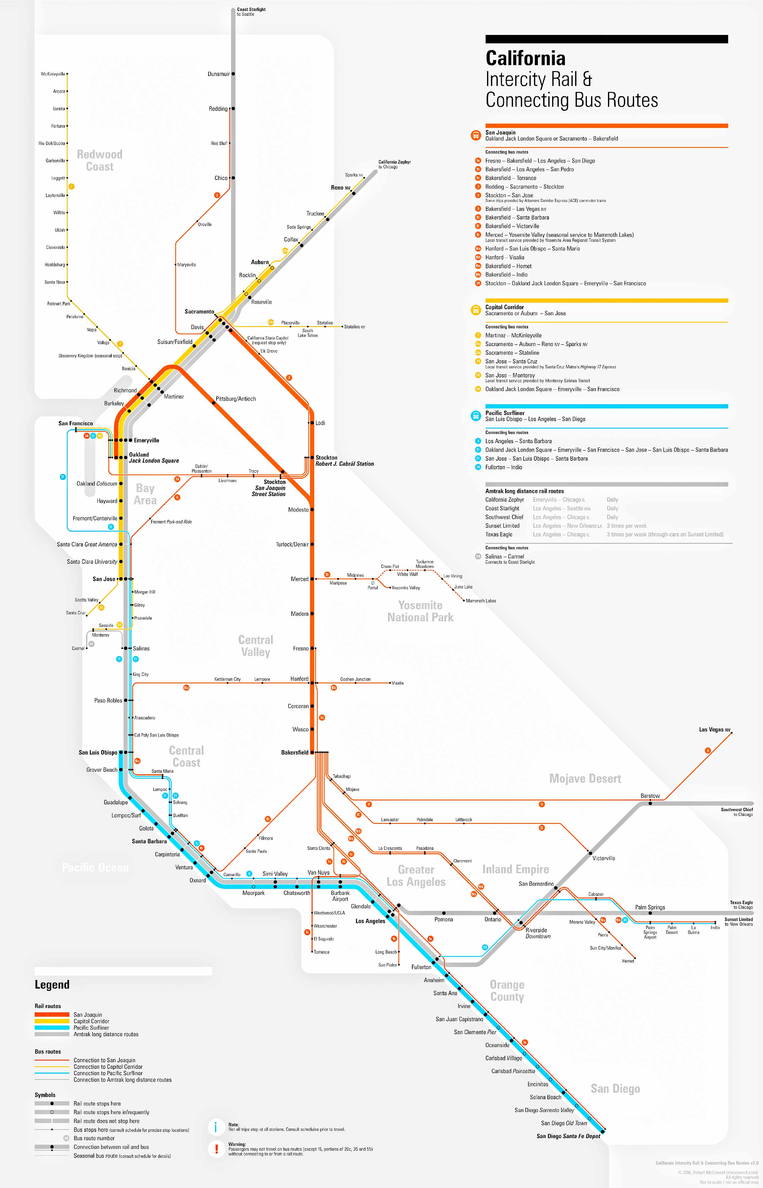 Kaliforniya Tren-Demiryolu Haritası