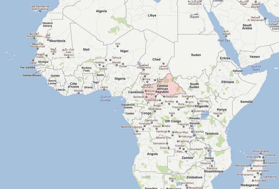 Orta Afrika Cumhuriyeti Haritasi Ve Orta Afrika Cumhuriyeti Uydu Goruntuleri